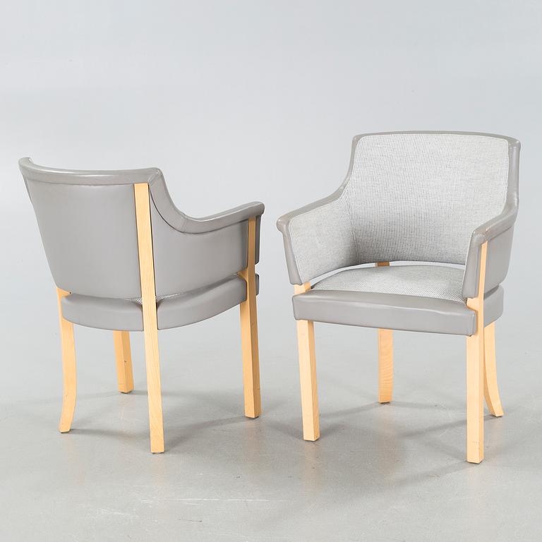 Four "Riksdagen" armchairs by Åke Axelsson for Gärsnäs, late 20th century.