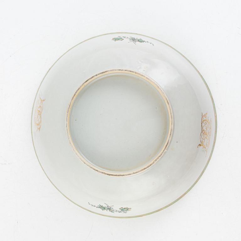 A large enamelled punch bowl, Qing dynasty, Qianlong (1736-95). With monogram CFJ or CJJ.