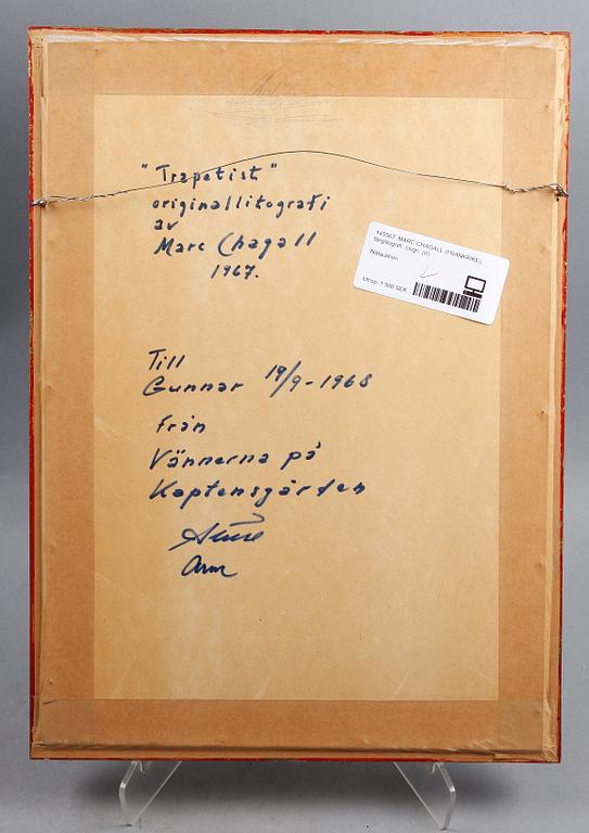MARC CHAGALL, färglitografi, osign.