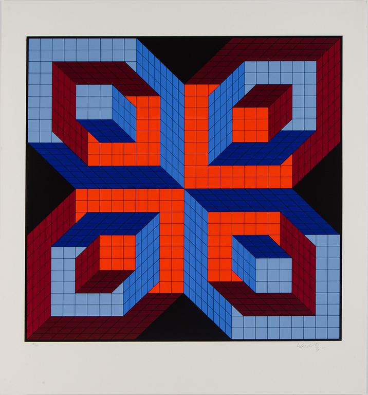 VICTOR VASARELY, portfolio with 6 silkscreens, signed in pencil and numbered 187/250.