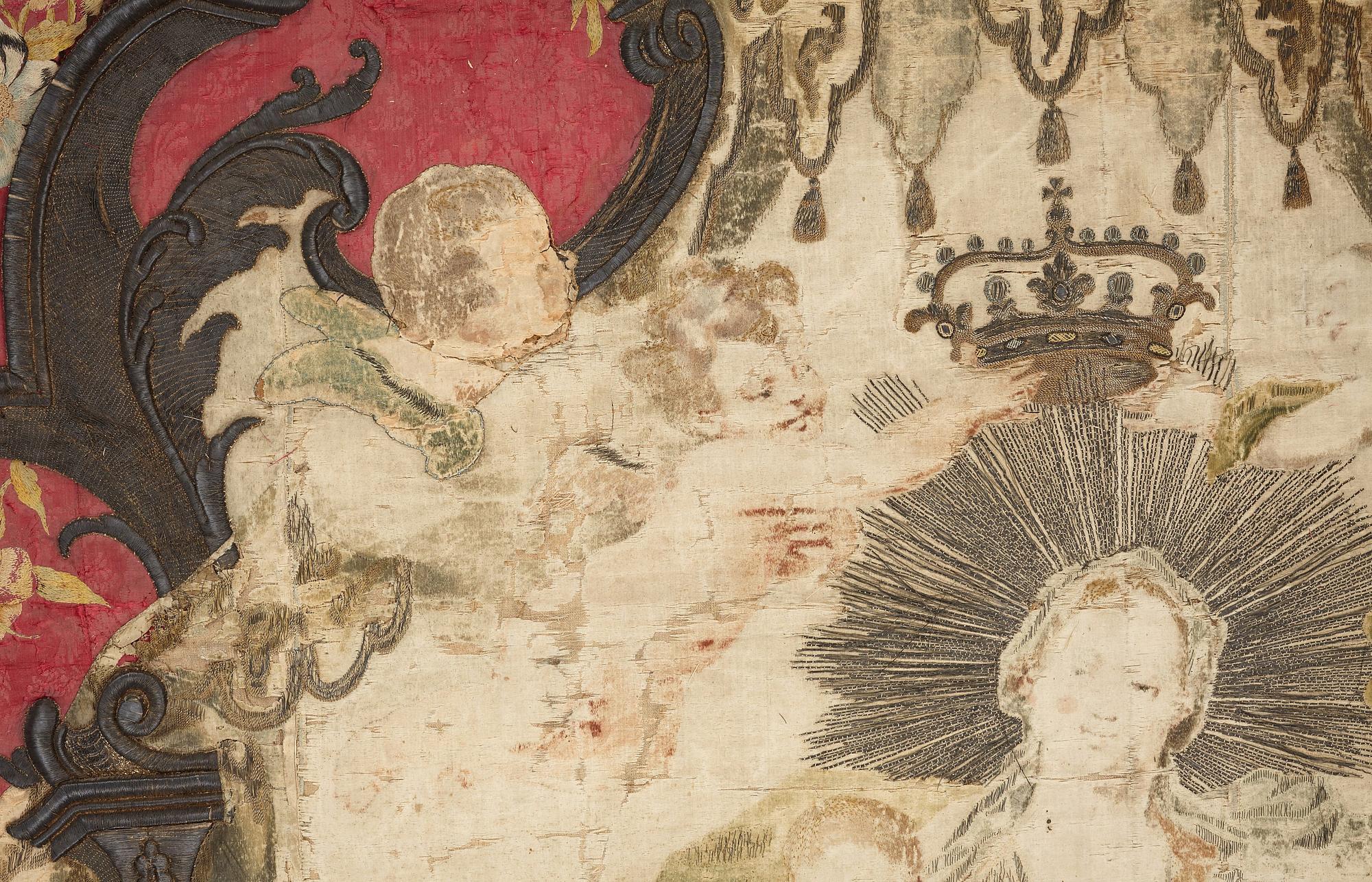 A European 18th century procession banner, ca 203 x 137 cm.