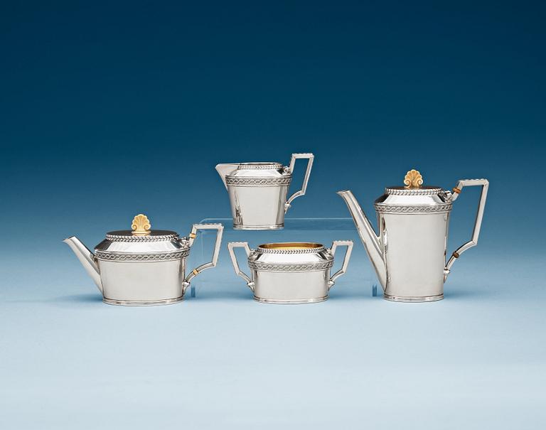 A W.A. Bolin 4 pcs tea service, Stockholm 1918.