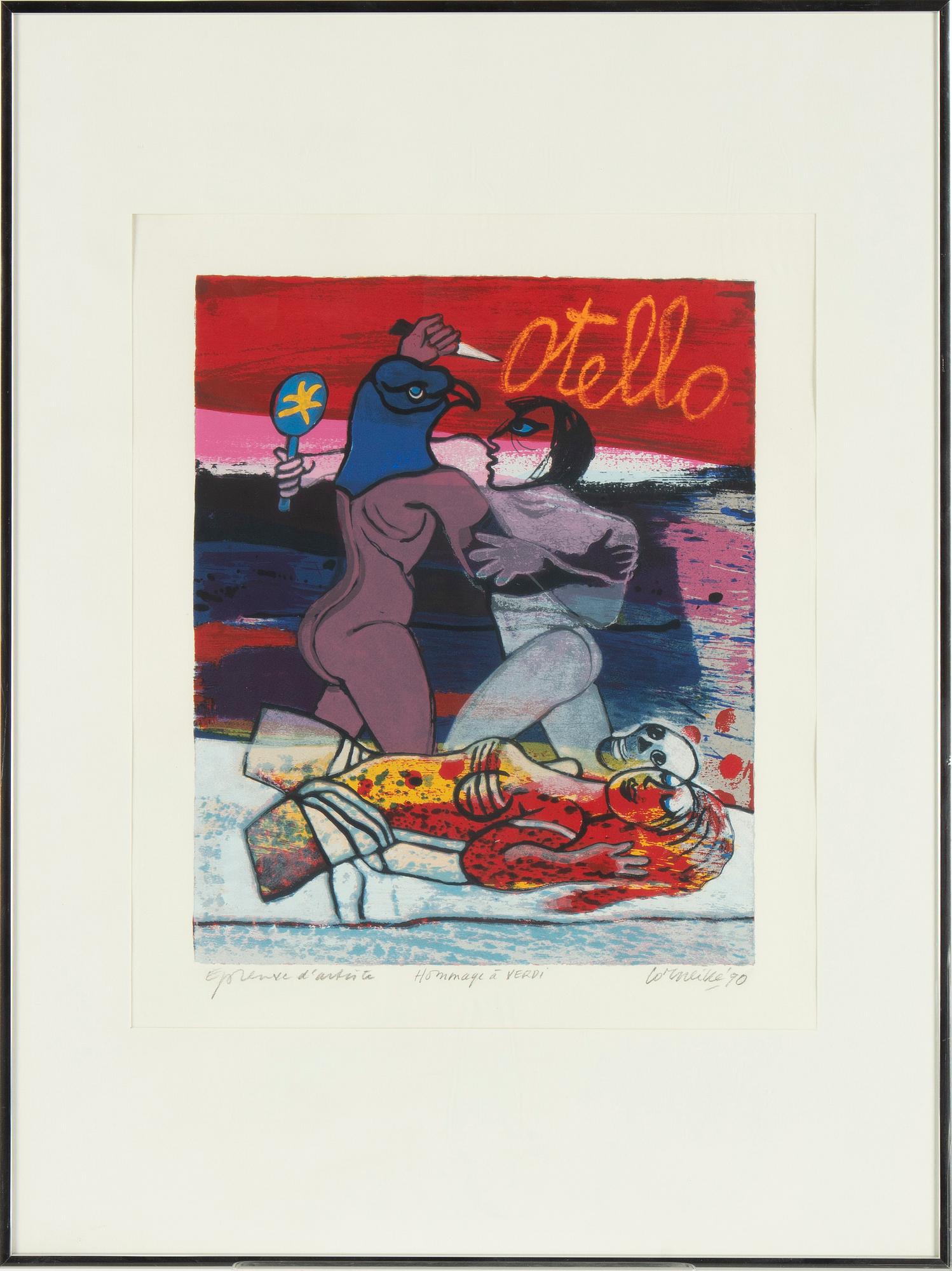 Beverloo Corneille, 12 silkscreen in colour, 1990, signed EA. "Hommage à Verdi".