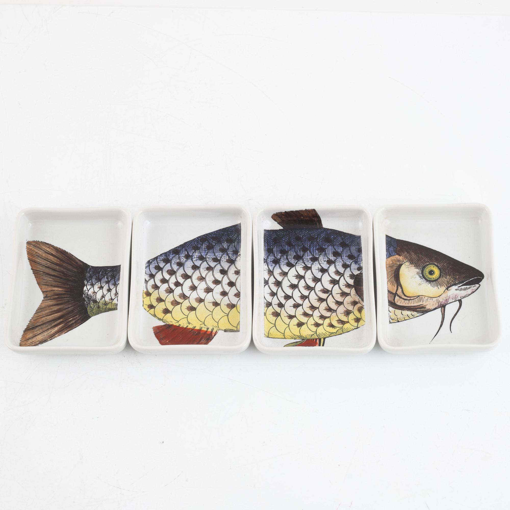 Piero Fornasetti, tray with serving bowls, Italy, 1950s.