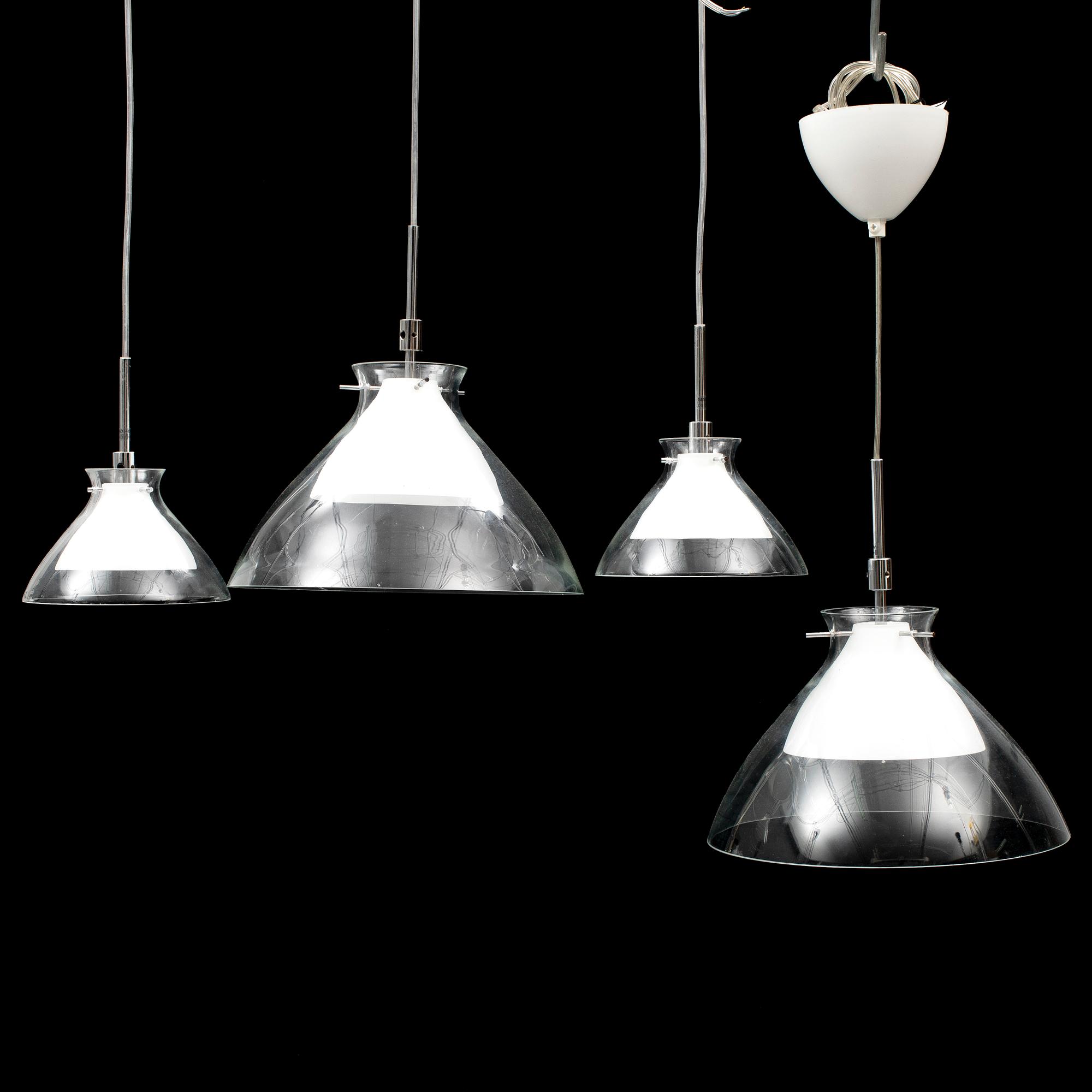Four Belid ceiling lamps.