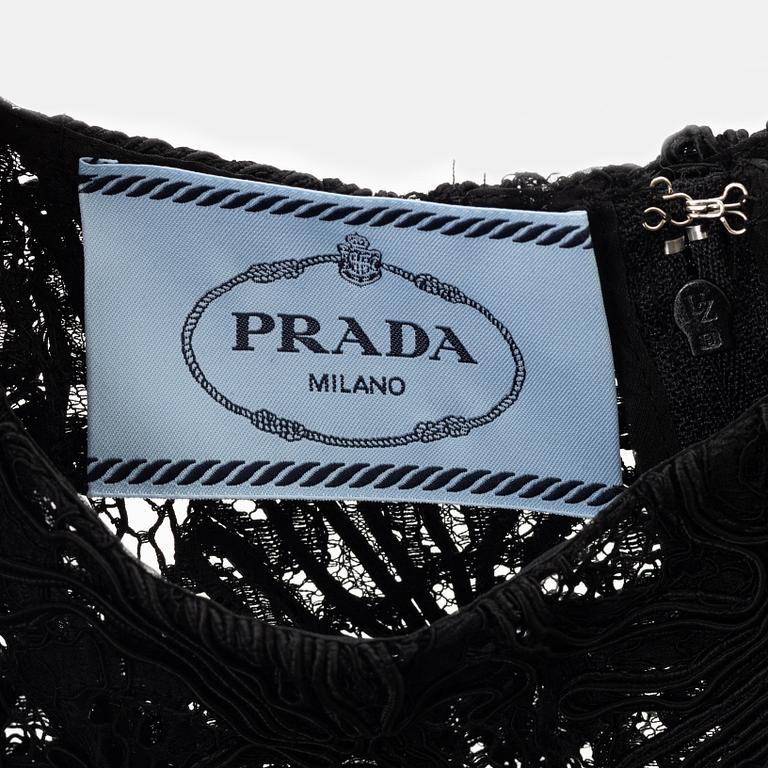 Prada, a black lace dress, size 38.