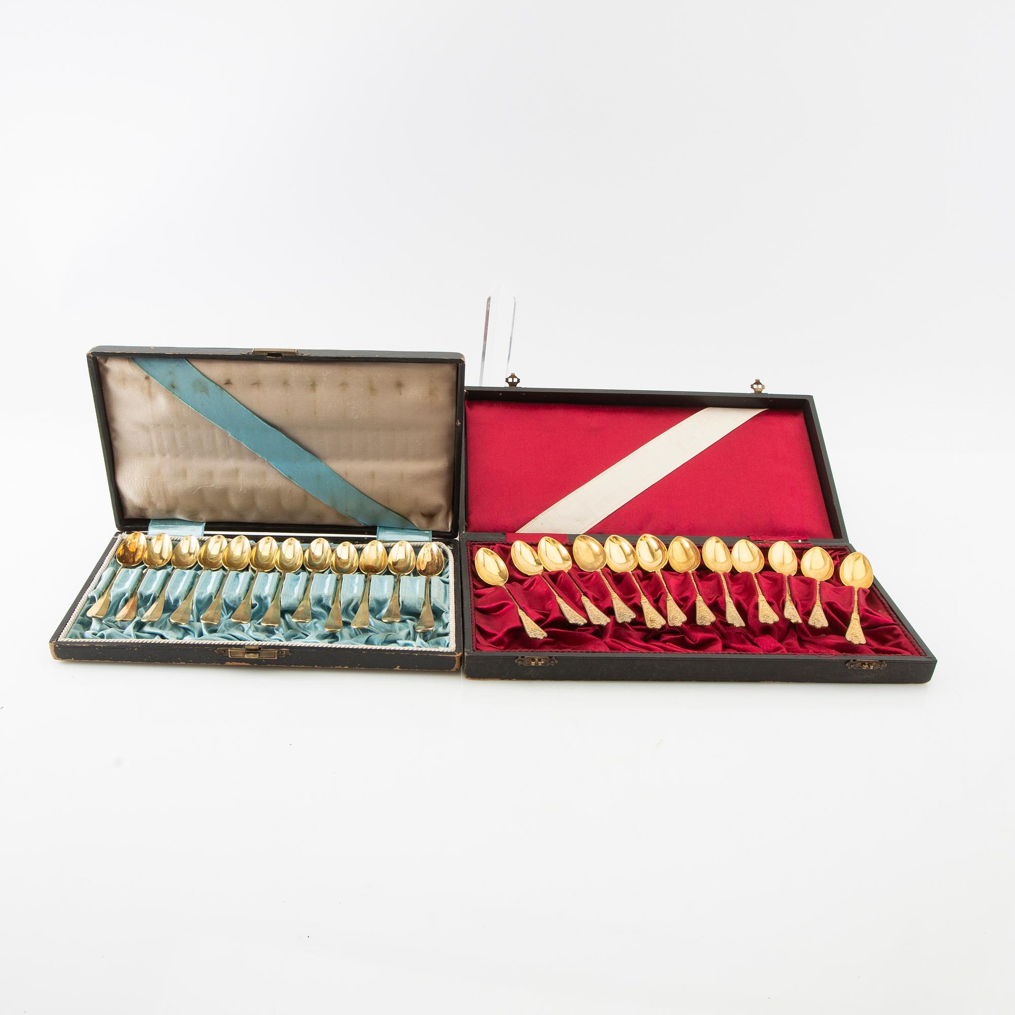 coffee spoons 12+12 pcs turn of the century 1900.
