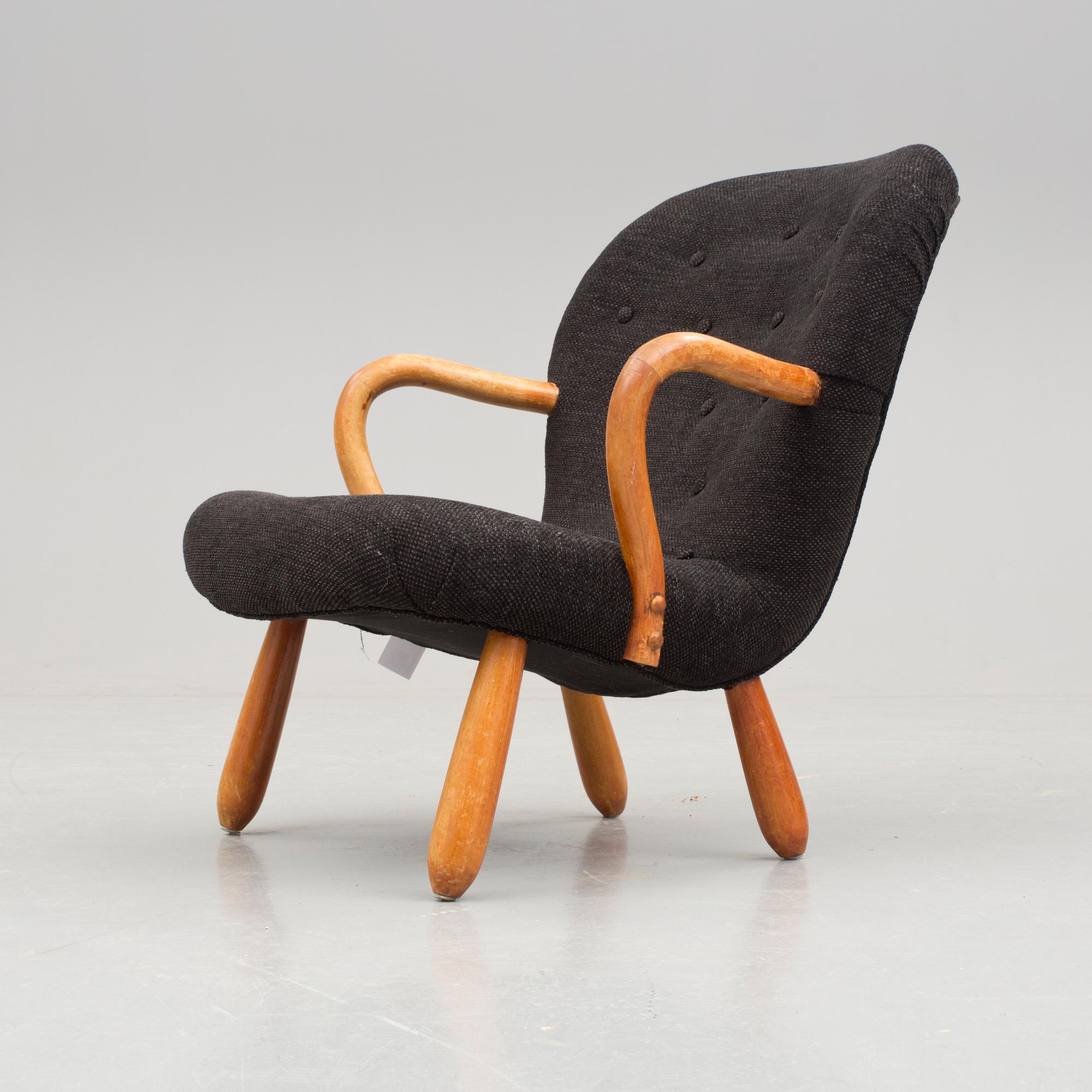 FÅTÖLJ, "Clam Chair" / "Muslinge", Philip Arctander, tillskriven, 1900-talets mitt.
