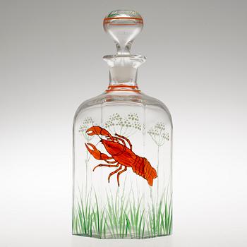 KRÄFTSERVIS, 7 delar, glas, troligen Johansfors, 1930-tal.