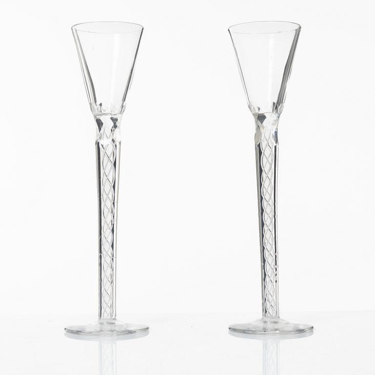 A set of six glasses, Anglo-Irish, 19th century.