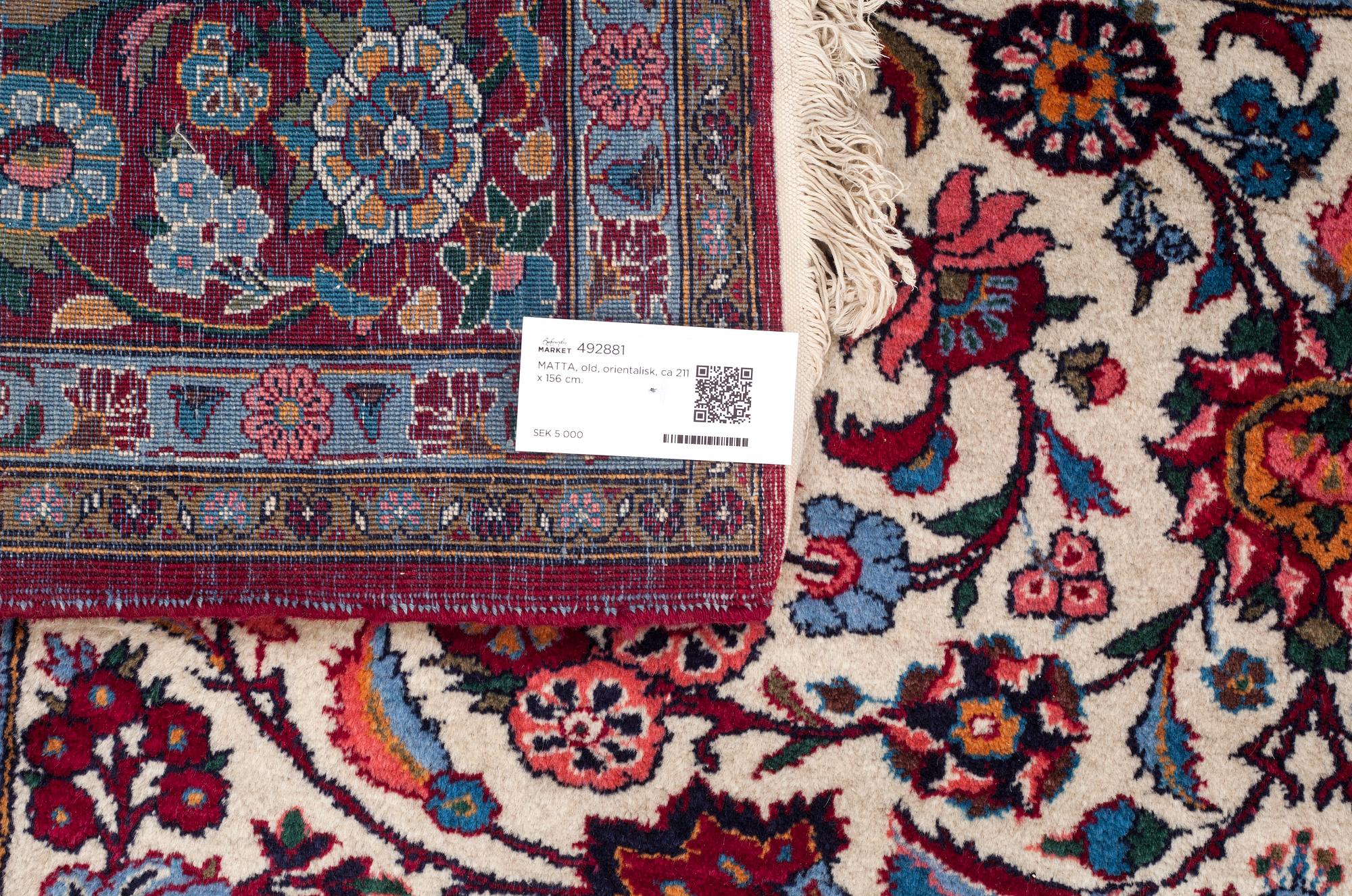 MATTA, old, orientalisk, ca 211 x 156 cm.