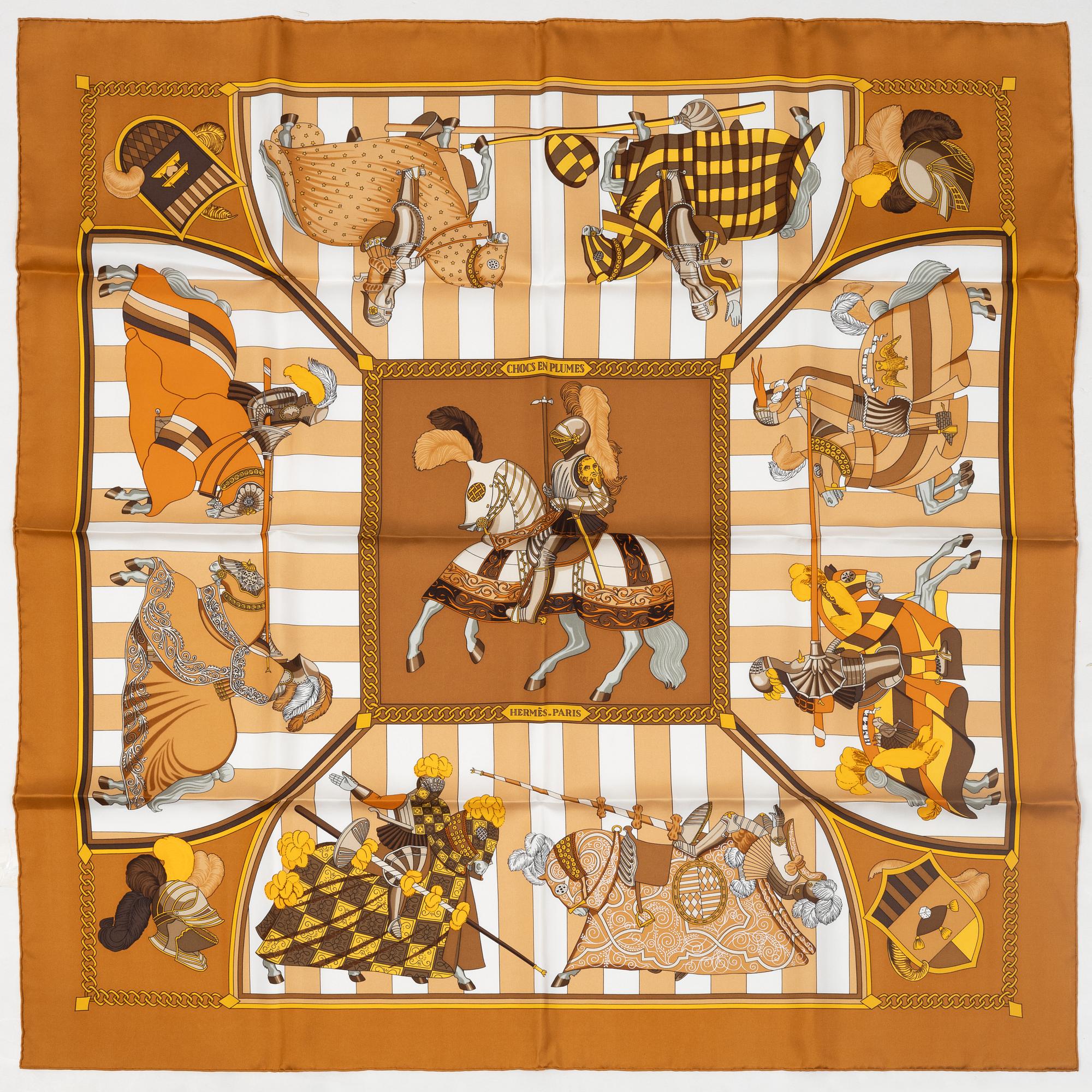 Hermès, scarf, "Chocs En Plumes".