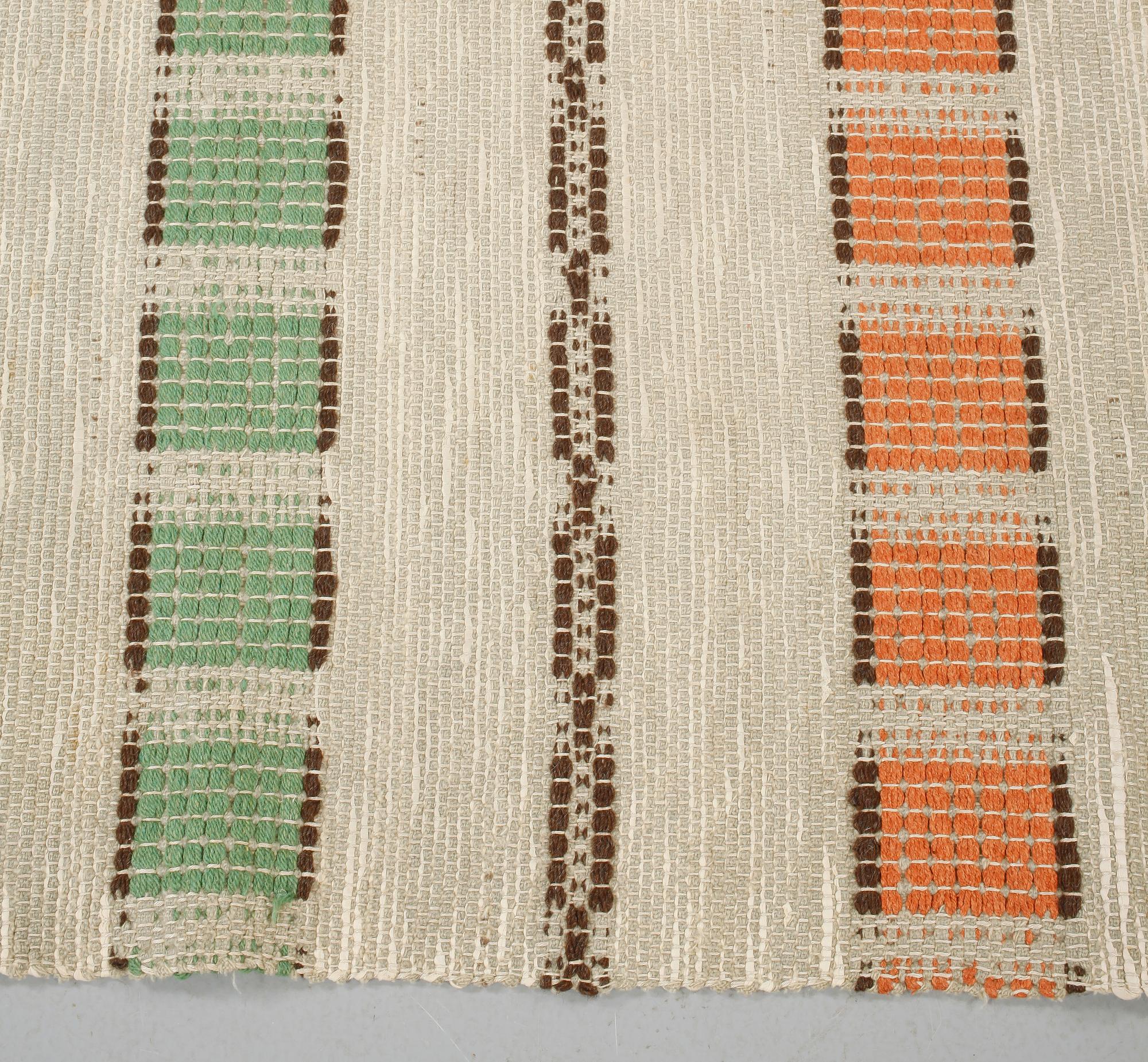TRASMATTA, enligt uppgift handvävd 1954, ca 370x 109 cm.