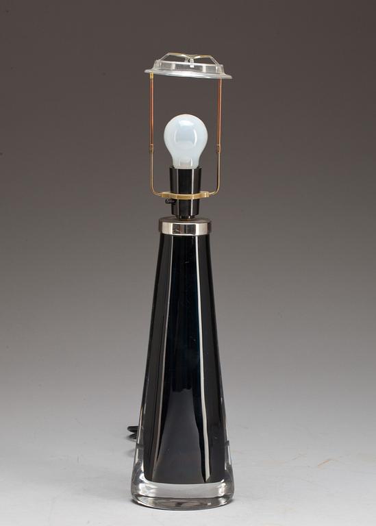 BORDSLAMPA, glas, Carl Fagerlund, Orrefors, 1900-tal.
