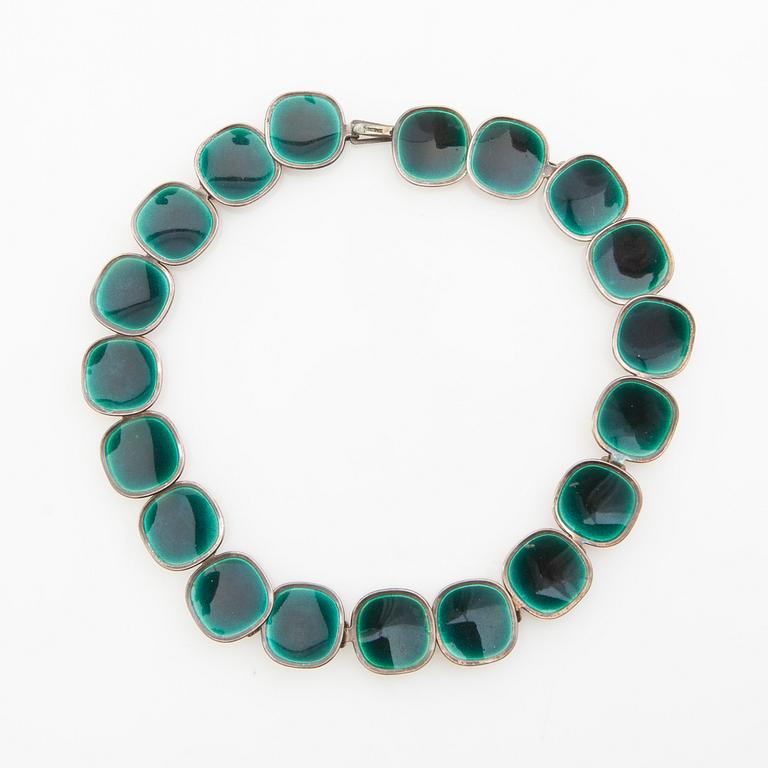 Atelier Borgila, necklace, silver with enamel, Stockholm, 1958.