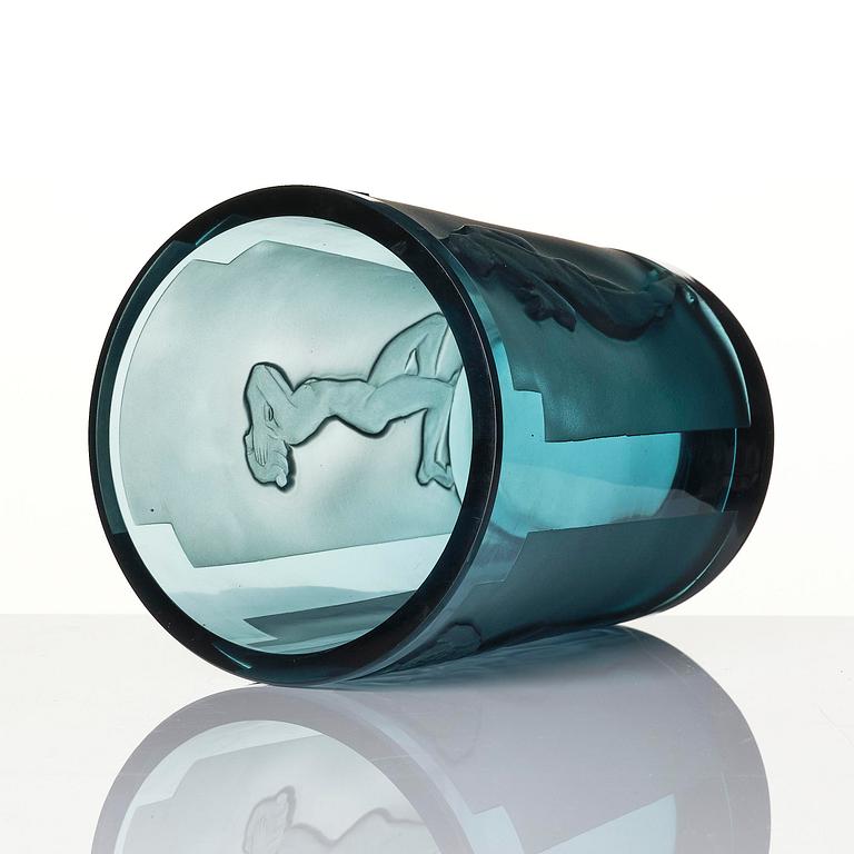 Kosta, "Camé no 1", a sandblasted glass vase, 1933.