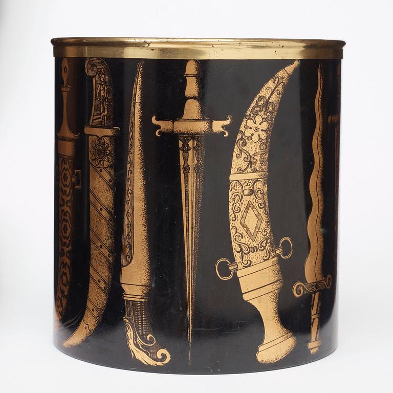 A Piero Fornasetti waste paper bin, Milan, Italy.