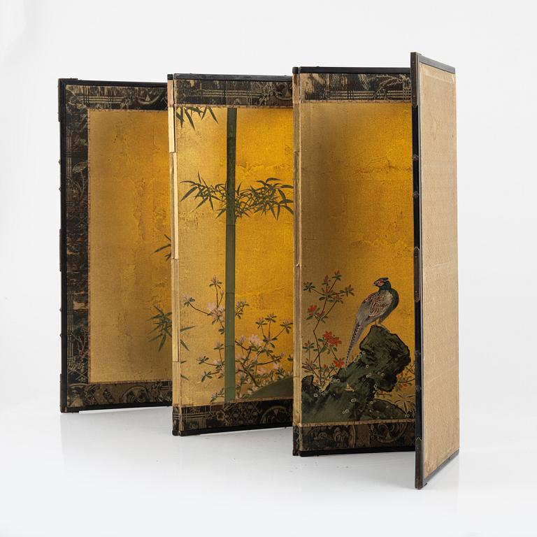 A Japanese six fold table screen, early 20th Century.