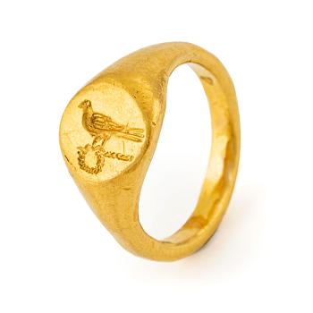 208. A possibly Egyptian gold signet ring from the Greco-Roman era.