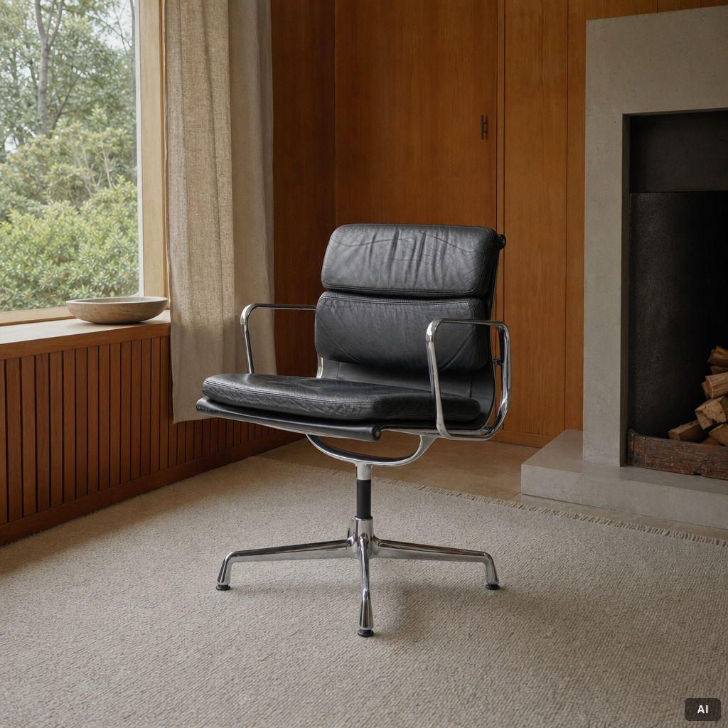 Charles & Ray Eames, an 'EA208 Soft Pad Chair' swivel chair, Vitra, 2010's.