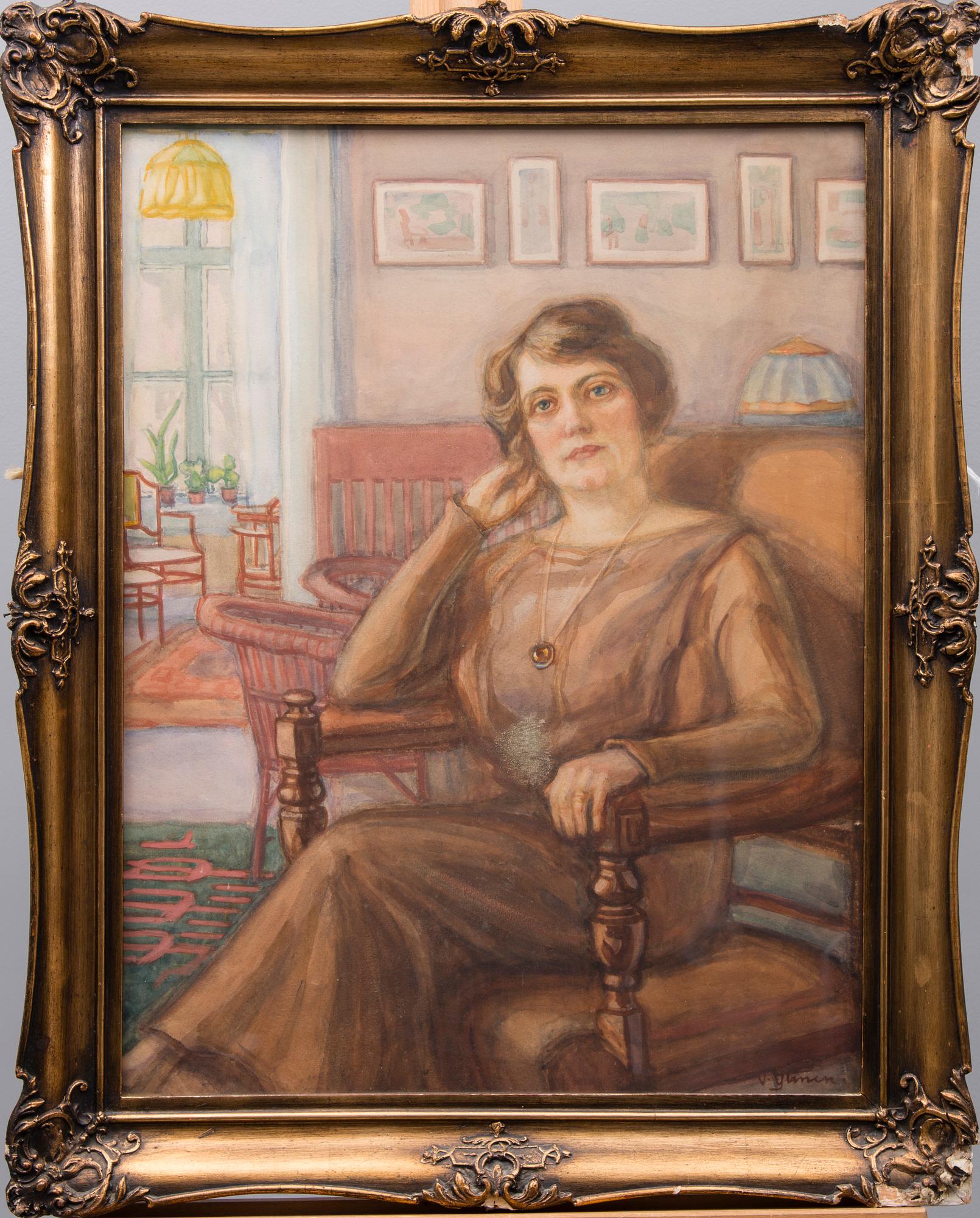 VIHTORI YLINEN, akvarell, signerad.