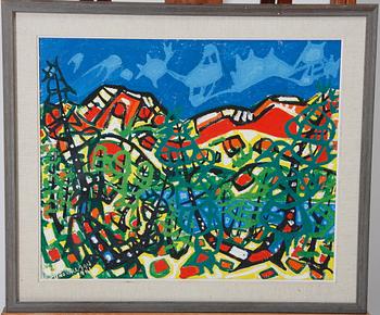 VALLMAN, UNO. Olja på pannå. Sign o dat 1961.