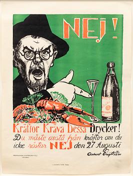 Albert Engström, "Nej! Kräftor kräva dessa drycker".