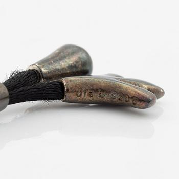 Ole Lynggaard, pendant, silver, with textile.