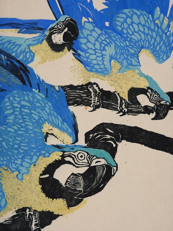 Ludwig Heinrich Jungnickel, "Three Blue Aras".