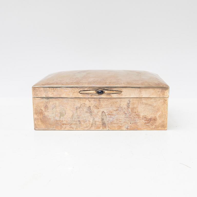 Box, silver with cabochon-cut stone, John E. Anderson, first half of the 20th century.
