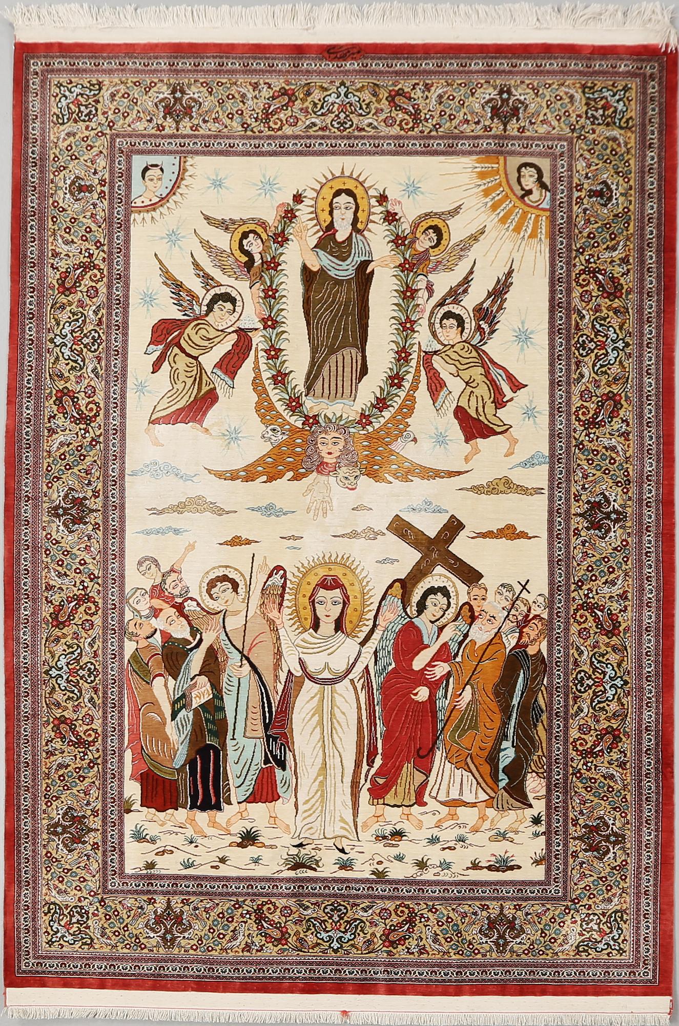 MATTA, ghom, silke, signerad (möjligen Mir-Mehdi), ca 150 x 104 cm.