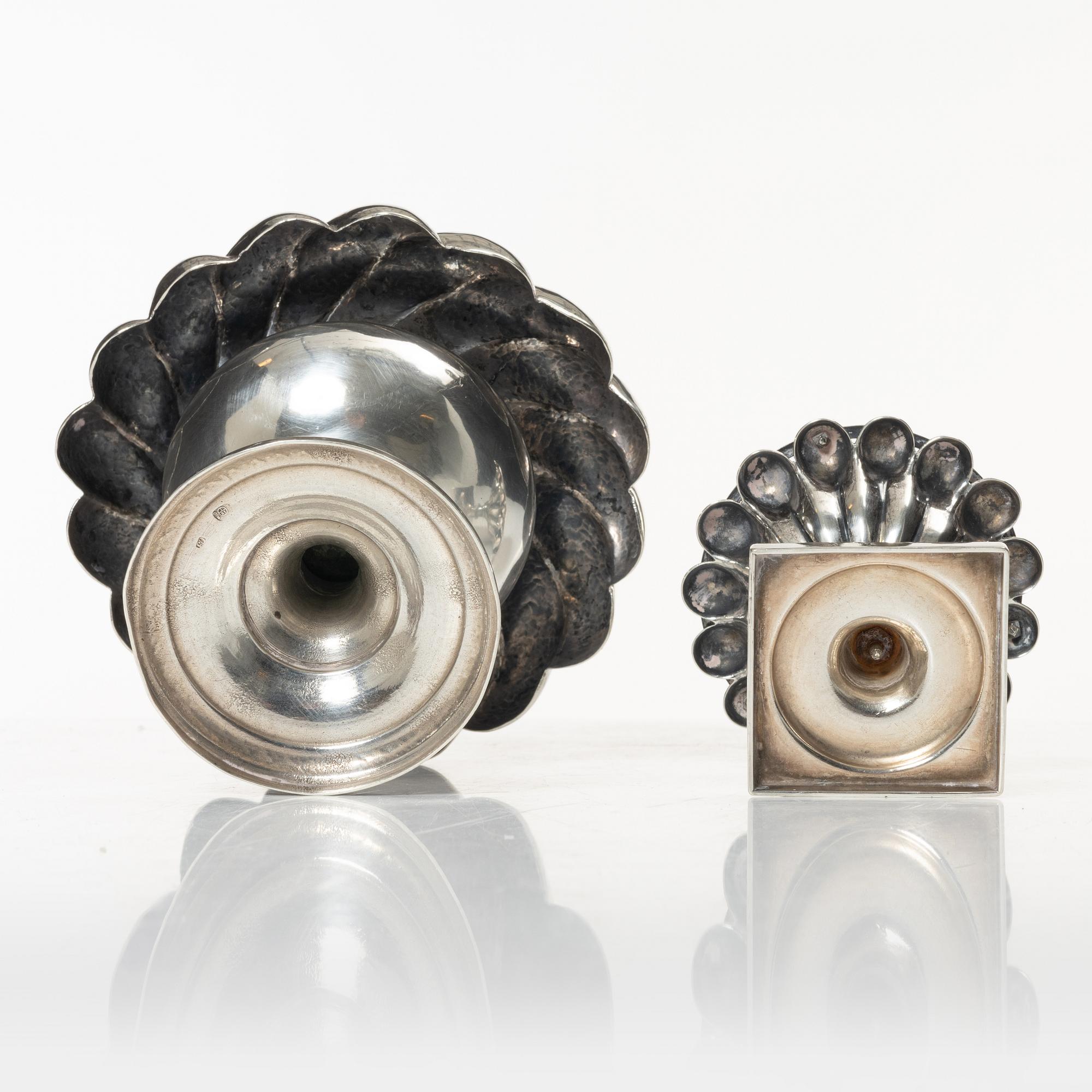 Bowl on foot, 2 pcs, silver, Vienna around the mid-19th century.