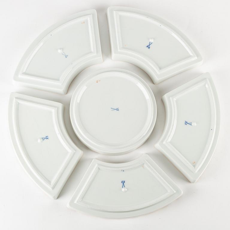 A Meissener porcelain six-piece sweetmeat set, first part of the 20th Century.