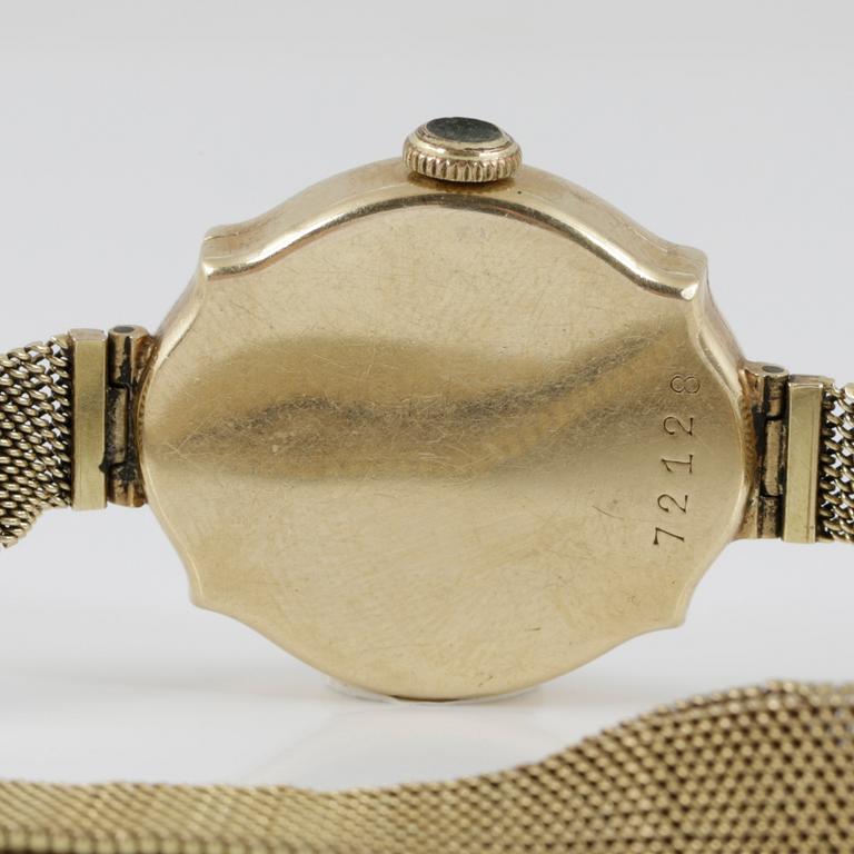 DAMARMBANDSUR SAMT DAMFICKUR, guld 14K, 1900-talets första hälft. Tot ca 38 gram.