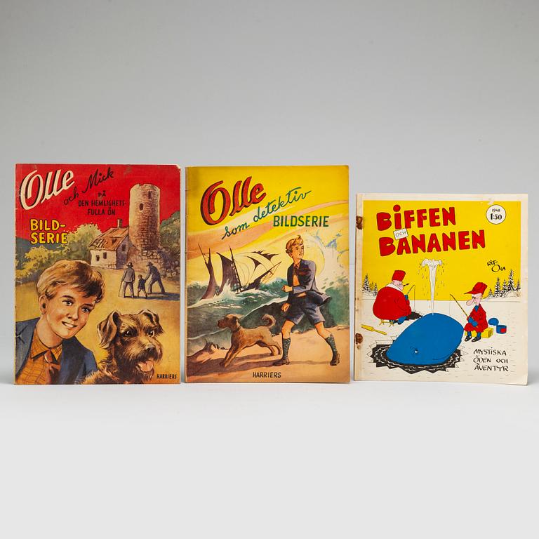 12 magazines including Kalle Ankas julbok 1945.