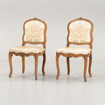 A pair of Louis XV styel chairs, mid18th Century.