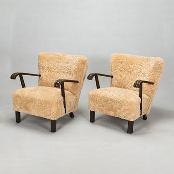 A pair of 1930s/40s Danish armchairs.