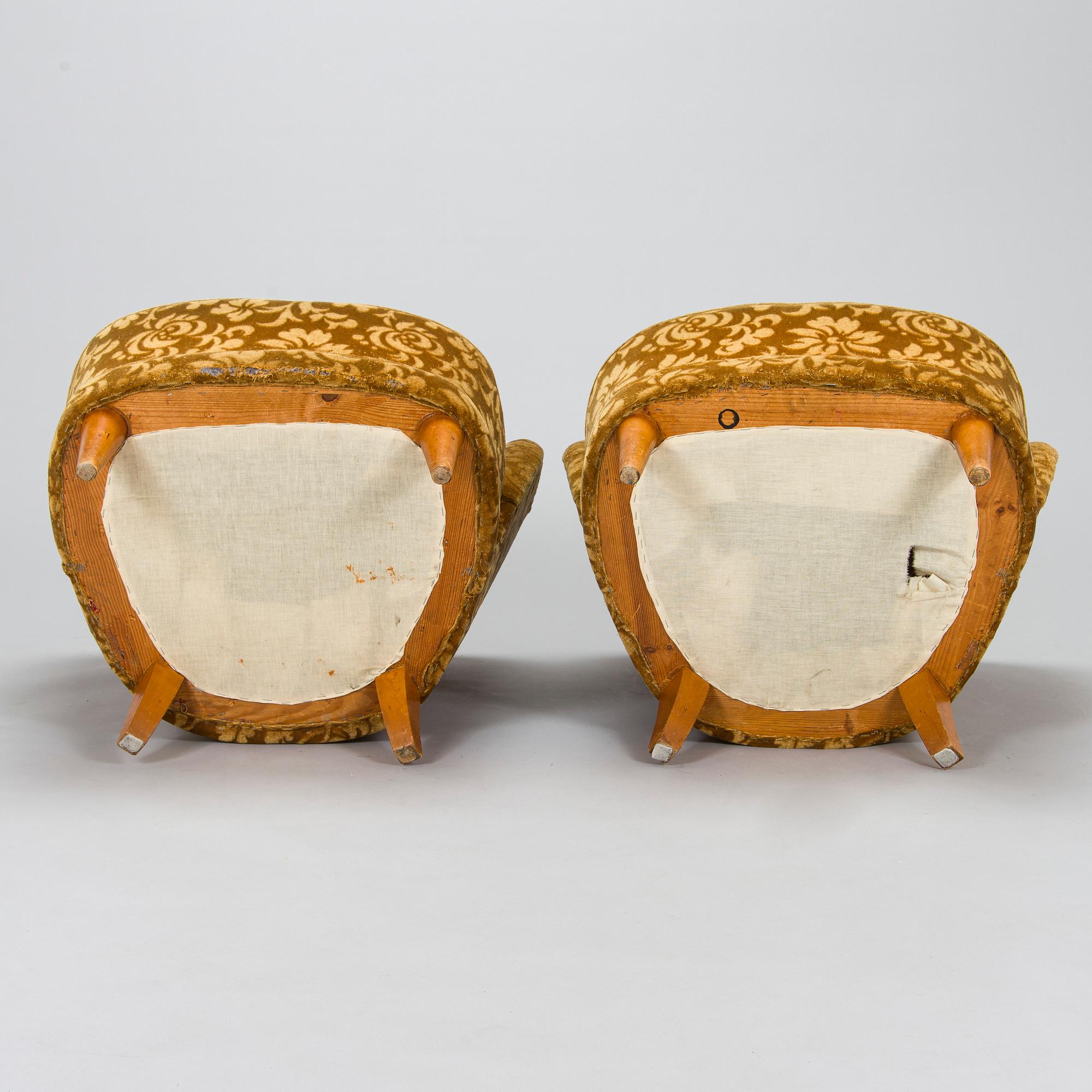 Fåtöljer, ett par, 1950-tal.