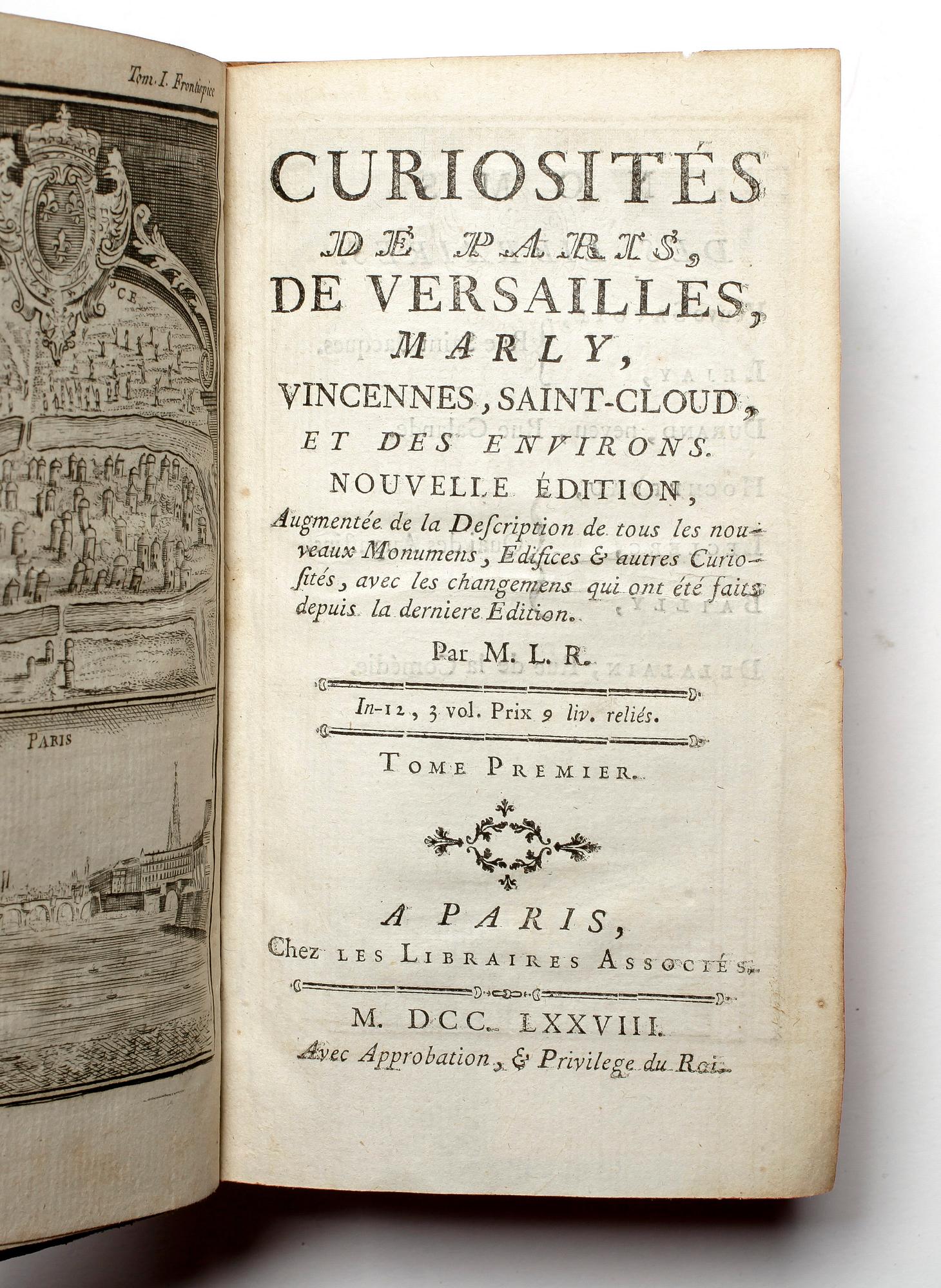 BOK, "Curiosités de Paris de Versailles...", vol I, 1778.