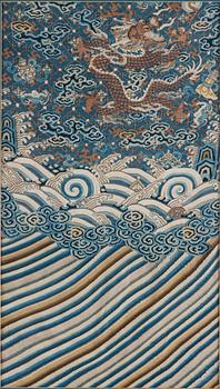 947. A textile fragment of a Chinese robe, Qing dynasty, 18th Century.