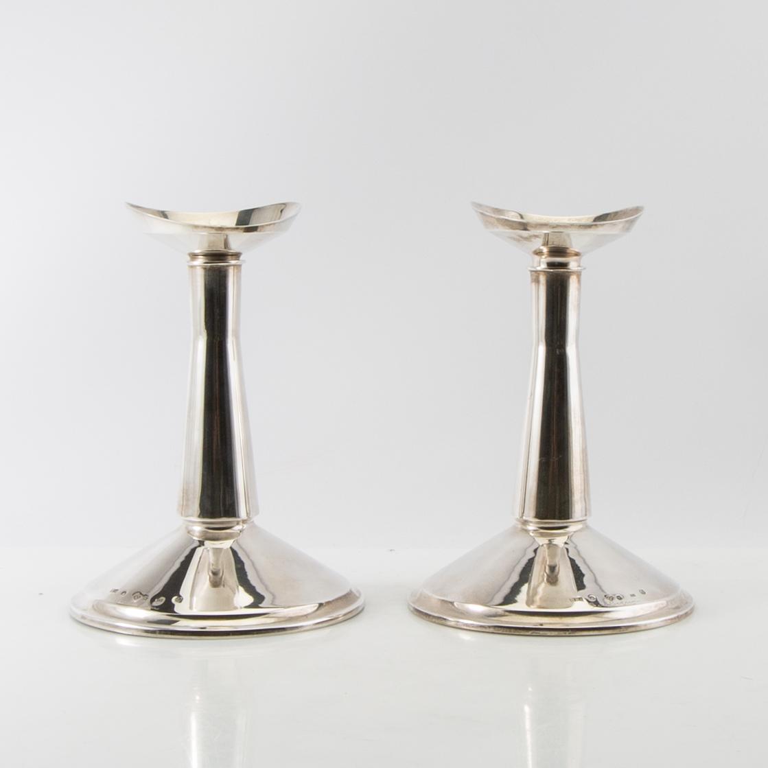 Bertil Berggren Askenström, ljusstakar ett par, silver, Stockholm, 1972.