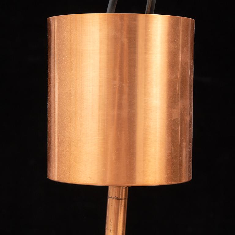 A copper ceiling light.