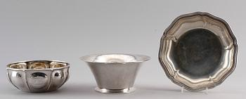 SKÅLAR, 3 st, silver, 1900-talets första hälft. Vikt ca 692 g.
