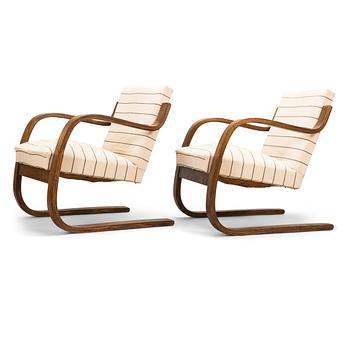 Alvar Aalto, fåtöljer, ett par,  modell 34, Huonekalu- ja Rakennustyötehdas A.B, 1900-talets mitt.