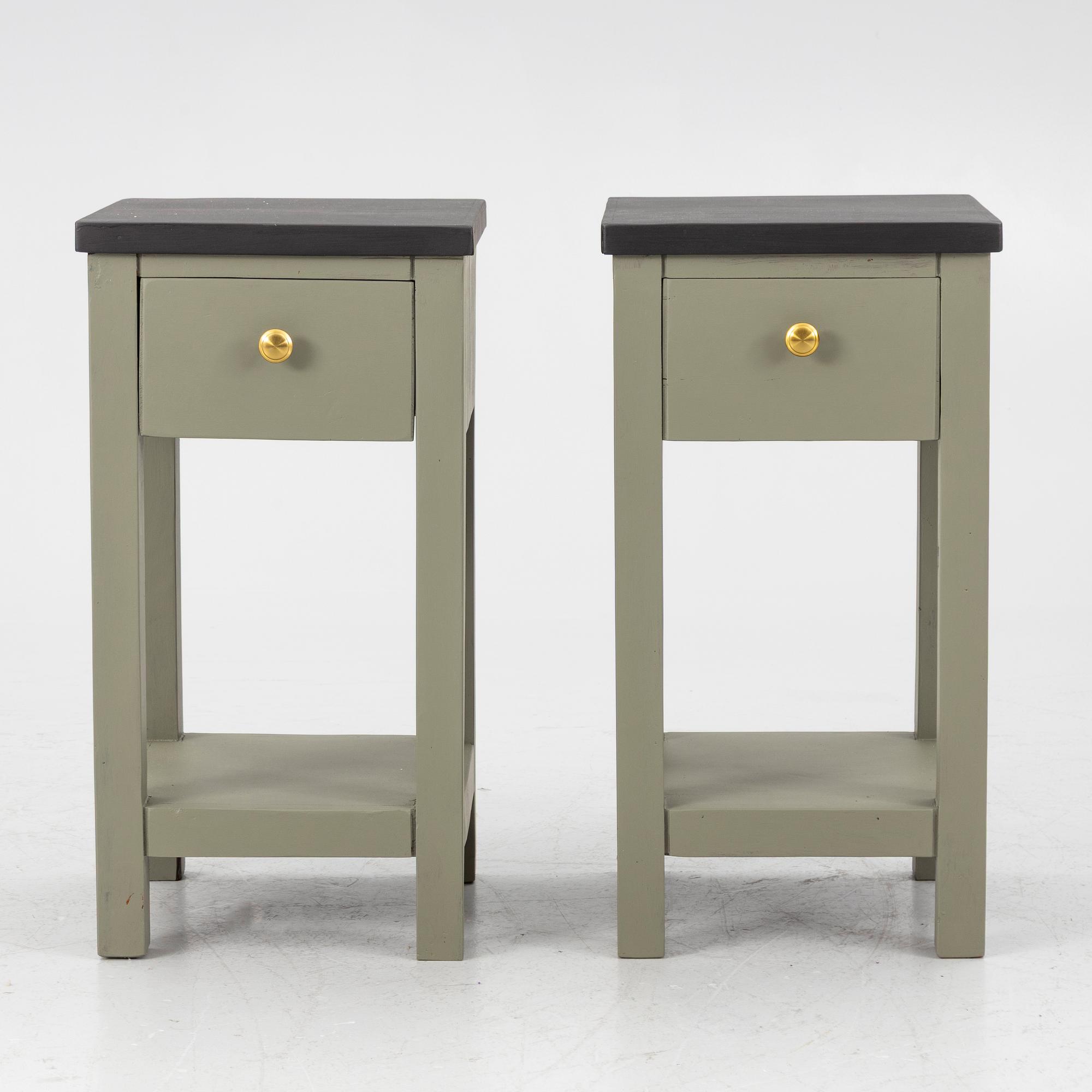 A pair of bedside tables, 20th century.