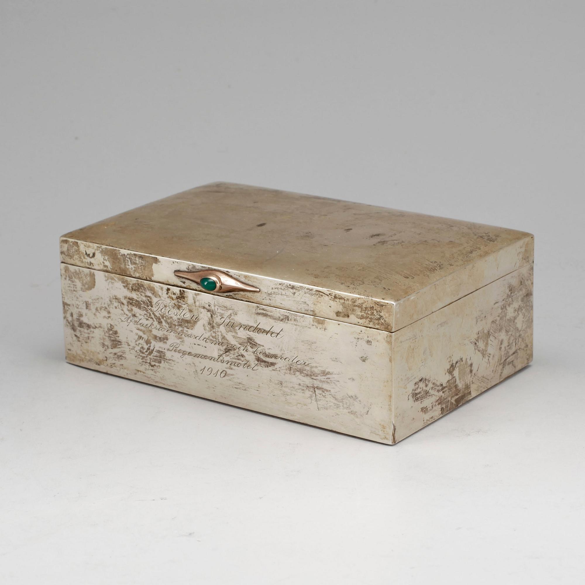 CIGARETTSKRIN, silver, GAB Stockholm 1910.