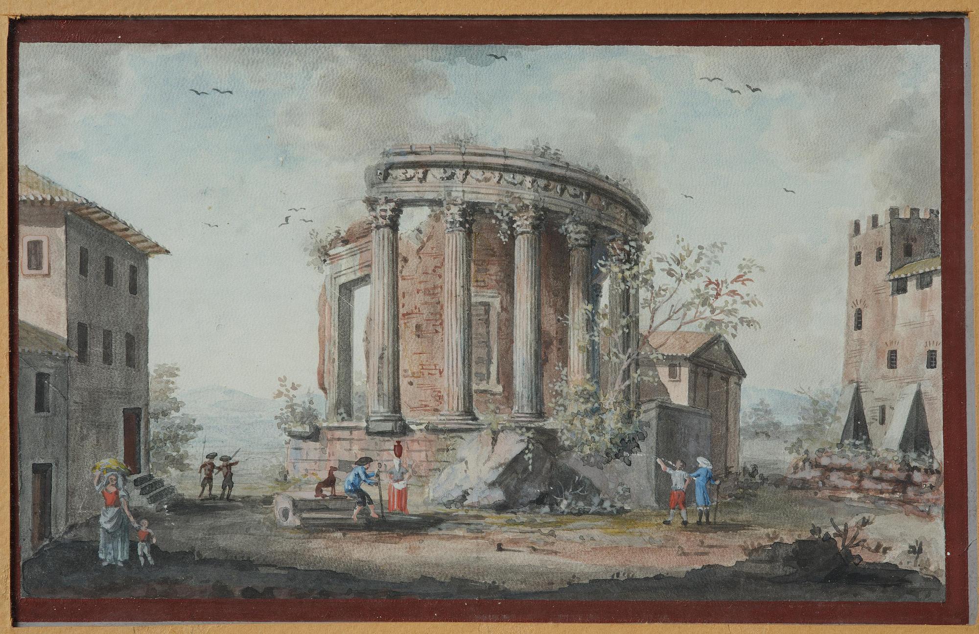 Hubert Robert, The Temple of Sibyl at Tivoli in Rome.