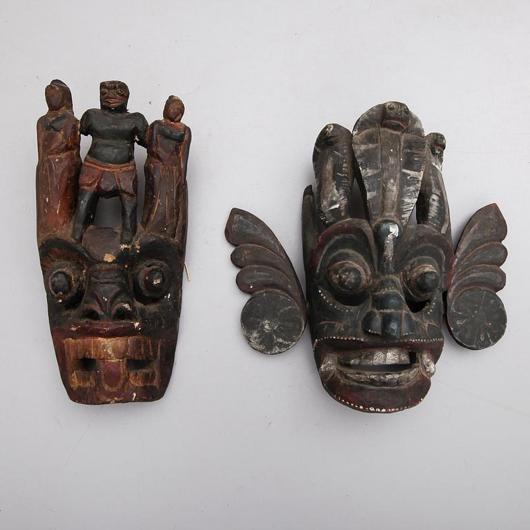 DANSMASKER, 2 st, Afrika, 1900-tal.