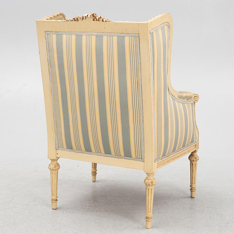 Berger chair, Louis XVI style, circa 1900.
