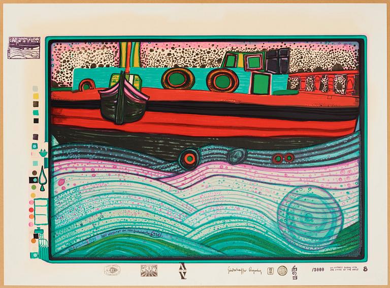 Friedensreich Hundertwasser, "Look at it on a rainy day (The Regentag portfolio)".